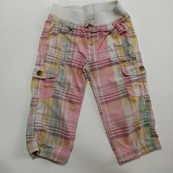 Joe Fresh Kids Child Long Shorts Size 5 Plaid Pink Green Beach Coastal School - Picture 1 of 11